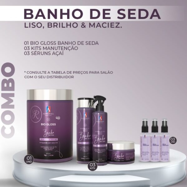 Combo Botox Banho de Seda Bio Gloss 1kg + 03 Kits + 03 Serum Açaí BEAUTY