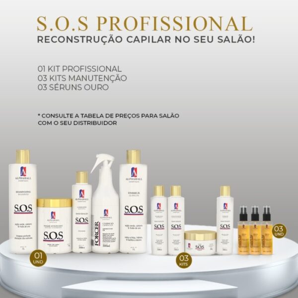 Combo Kit SOS Profissional 05 Passos + 03 Kits Manutenção + 03 Serum Ouro BEAUTY